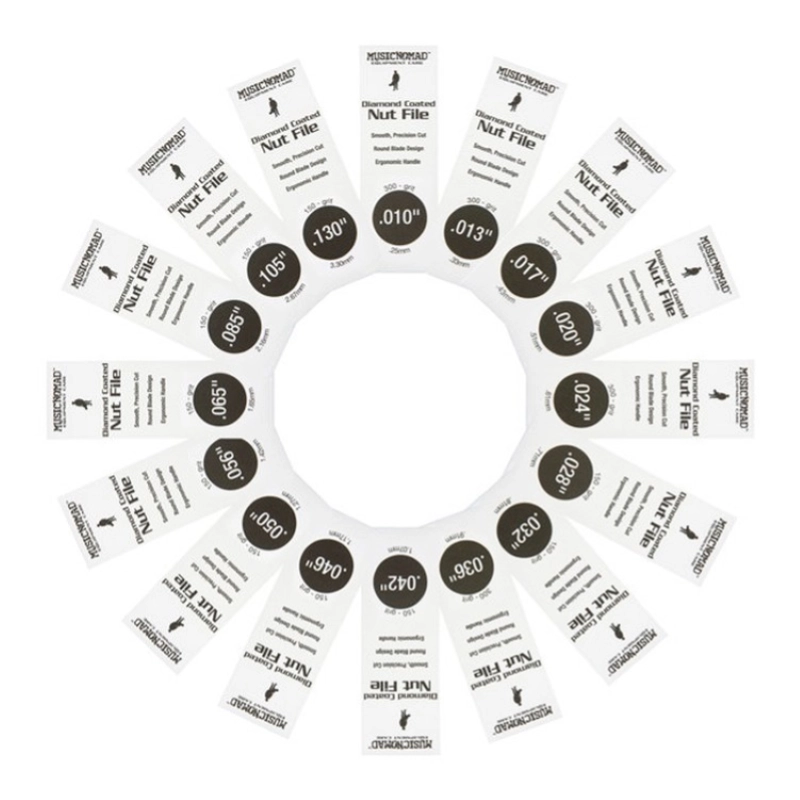 MusicNomad Diamond Coated Nut File Complete Set 16pcs Diamond Coated Nut File Complete Shop Set 16pcs