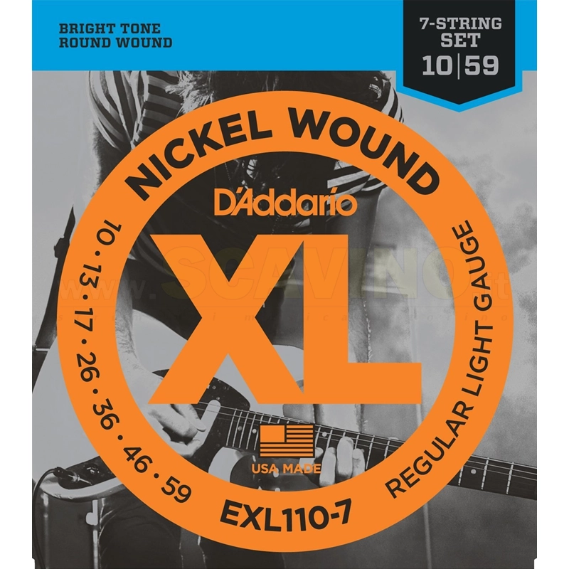 D'Addario EXL110 7 Muta Corde per Chitarra Elettrica 7 Corde