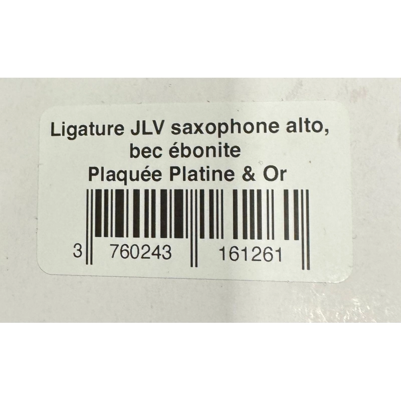 JLV Legatura per Sax Alto Bocchini Ebanite Placcata Platino e Oro