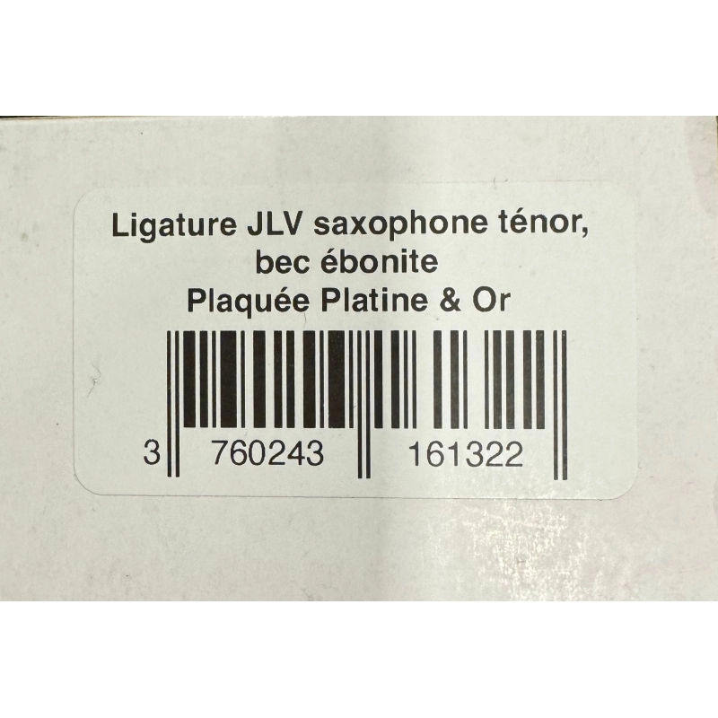 JLV Legatura per Sax Tenore Bocchini Ebanite Placcata Platino e Oro