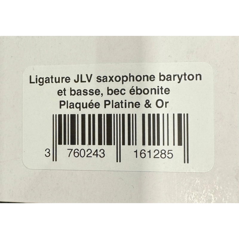 JLV Legatura per Sax Baritono e Clarinetto Basso Bocchini Ebanite Placcata Platino e Oro