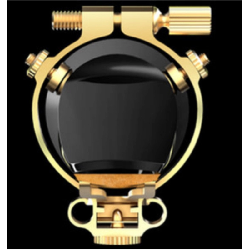 JLV Legatura per Sax Baritono e Clarinetto Basso Bocchini Ebanite Placcata Platino e Oro