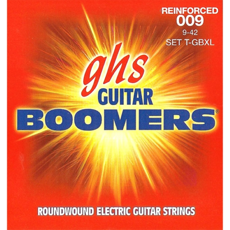 GHS Reinforced Boomers Elettrica 6 St 009-042 Muta corde per chitarra elettrica 6 corde con corde lisce rinforzate
