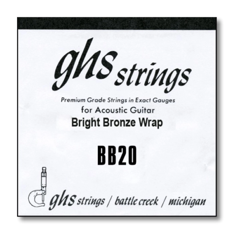 GHS Singola acustica Bright Bronze 020 Corda singola per chitarra acustica