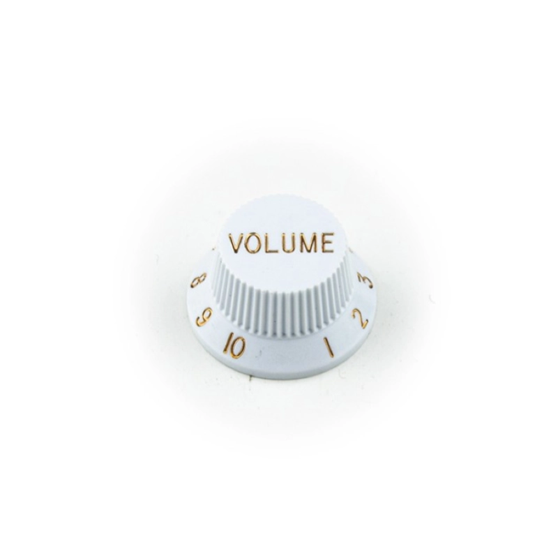 G&L Manopola plastica bianca Pot Volume Solid-Shaft KNOB BELL STYLE SOLID SHAFT VOLUME WHITE