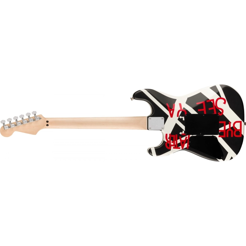 EVH Striped Series Circles, Maple Fingerboard, White and Black