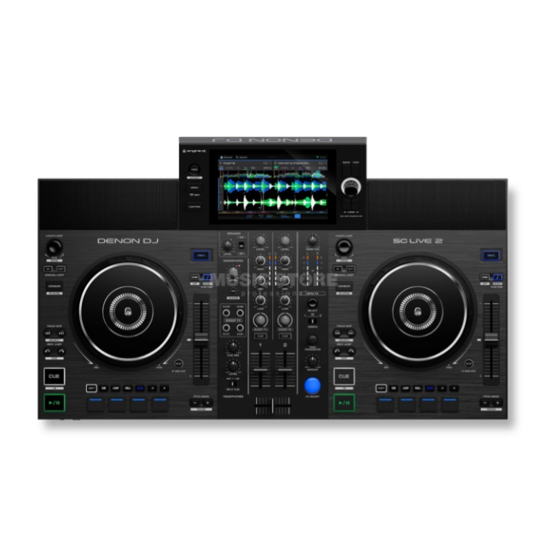 Denon SCLIVE2 Consolle 2 Deck per DJ con Display 7", Monitor Integrati e Router Wi-Fi Interno