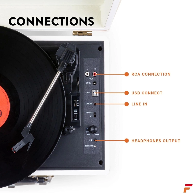 Fenton RP115G Record Player Creme