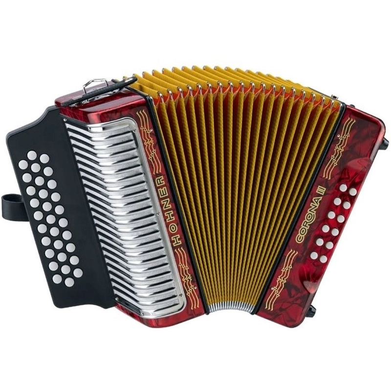 Hohner Fisarmonica Diatonica CORONA II GCF, ROSSO
