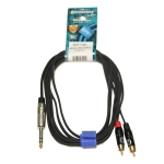 Reference RICTS02-BK-JTRS6.3/2RCA-R-3 MT Cavo Jack Stereo - Doppio RCA 3 Metri