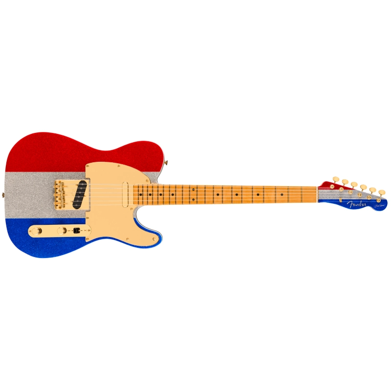 Fender Limited Edition Buck Owens Telecaster®, Maple Fingerboard, Red, Silver and Blue Sparkle