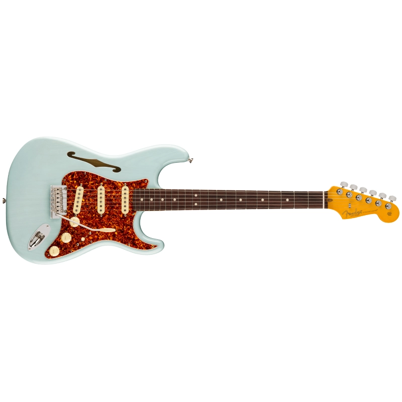 Fender American Professional II Stratocaster® Thinline, Rosewood Fingerboard, Transparent Daphne Blue 0171010726
