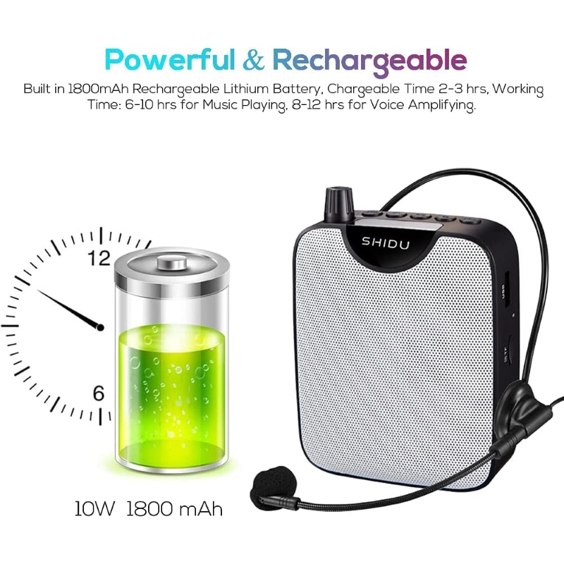 SHIDU SD-FM Amplificatore per guida turistica con microfono Headset