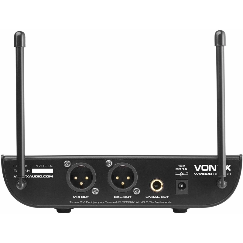 Vonyx WM82B Doppio Radiomicrofono Headset Digitale doppio Lavallier