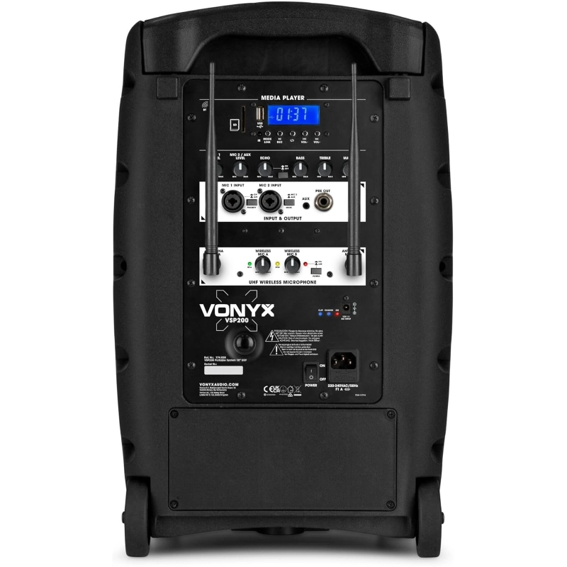 Vonyx VSP200 Diffusore a Batteria con doppio Radiomicrofono 10"