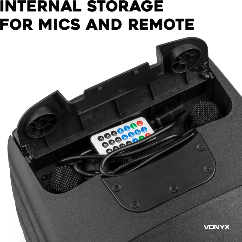 Vonyx VSP200 Diffusore a Batteria con doppio Radiomicrofono 10"