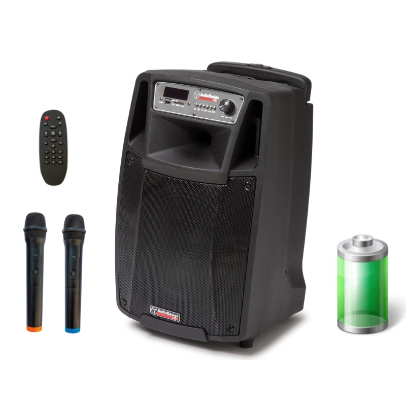 Audio Design M2 10W/L Diffusore auto alimentato con doppio radiomicrofono