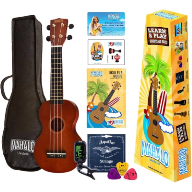 Mahalo STV278BRK Ukulele Rainbow KIT Brown MK1TBRK