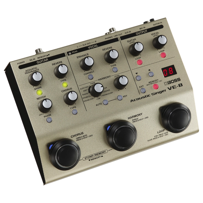 Boss VE8 Processore di Effetti per Voce e Chitarra Acustica