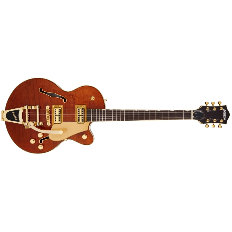 Gretsch Electromatic™ LTD Flame Okoume Broadkaster® Jr. Single -Cut with Bigsby®, Rosewood Fingerboard, Roundup Orange