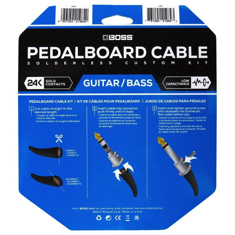 Boss BCK12 Kit Cavo Patch per Effetti a Pedale Senza Saldatura