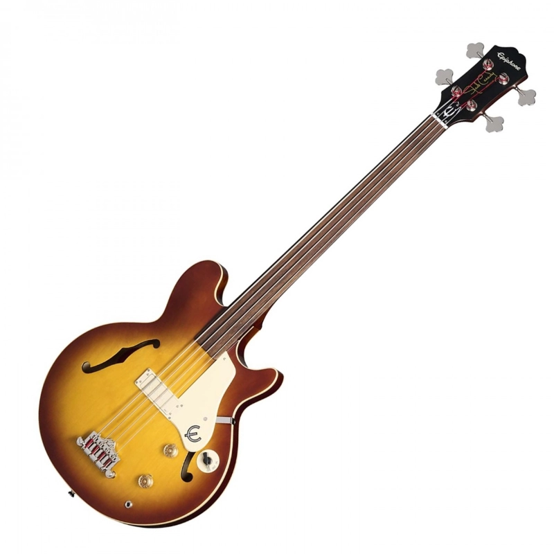 Epiphone Jack Casady Fretless Bass (Incl. Premium Gig Bag) Aged Royal Tan EOJCBARTNH1F