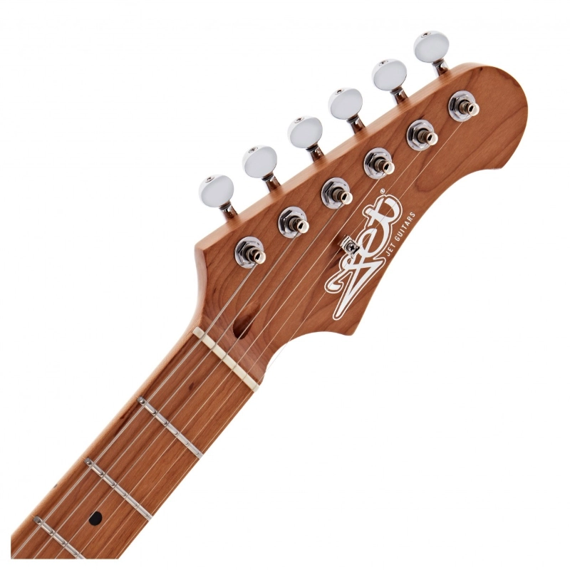 Jet Guitars JS400CRD HSS Coral Red Roasted Maple Chitarra Elettrica Rossa