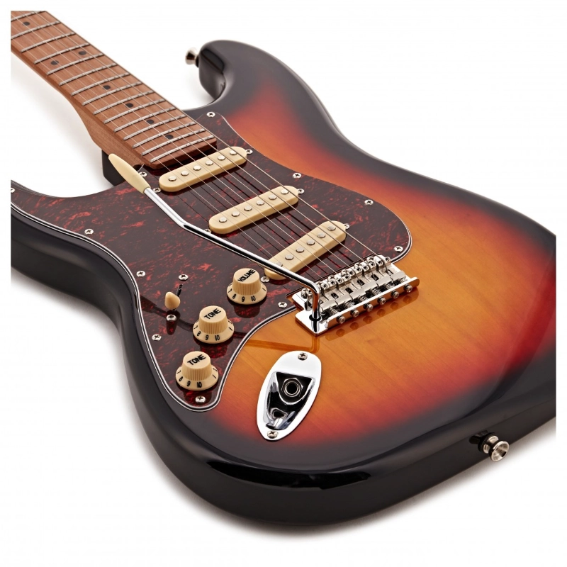 Jet Guitars JS300SB-LH SSS Chitarra Elettrica Mancina Manico Roasted Sunburst
