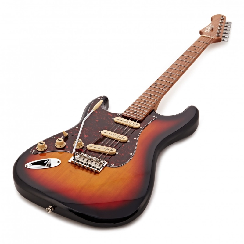 Jet Guitars JS300SB-LH SSS Chitarra Elettrica Mancina Manico Roasted Sunburst