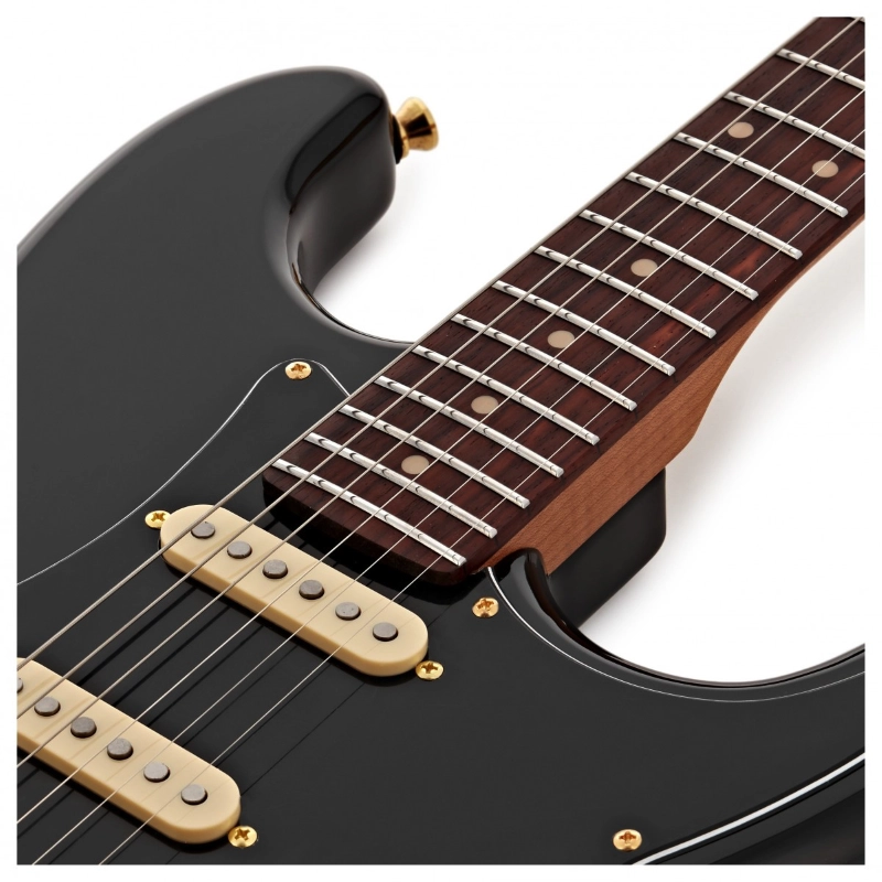 Jet Guitars JS380BK-G SSS Chitarra Elettricoa Black Gold Hardware