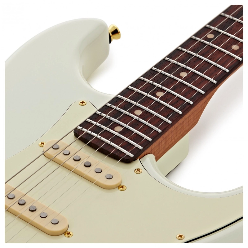 Jet Guitars JS380OW-G SSS Olympic White Roasted Maple Gold Hardware
