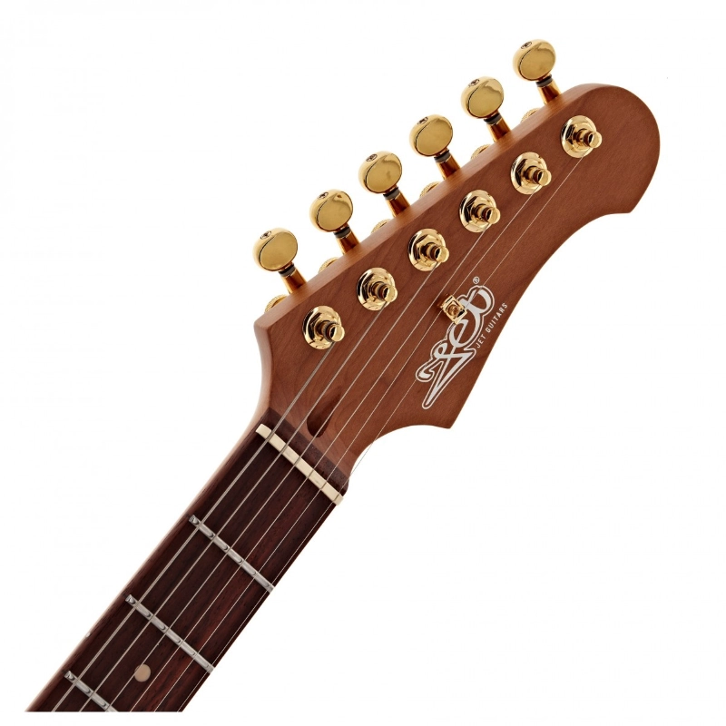 Jet Guitars JS380RD-G SSS Chitarra Elettria Manico Roasted Rossa