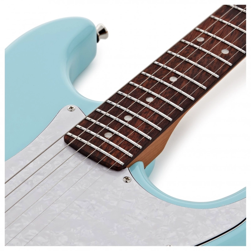 Jet Guitars JS400HT-BL HSS Blue Roasted Maple Tastiera in Palissandro