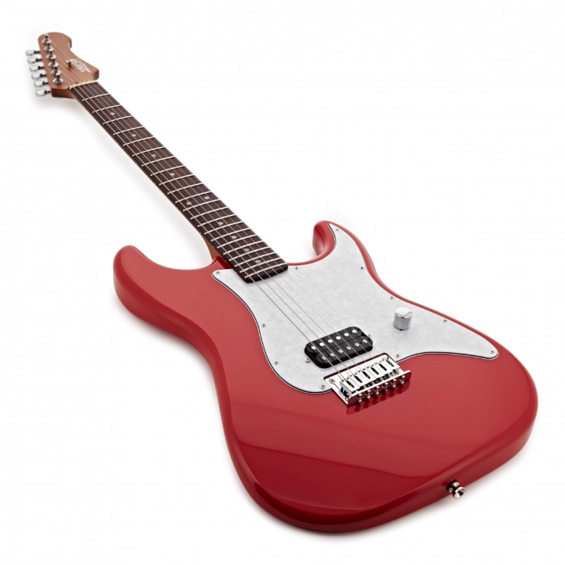 Jet Guitars JS400HT-RD HSS Red Roasted Maple Chitarra Elettrica Rossa