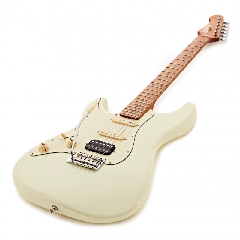 Jet Guitars JS400WH-LH SSS Chitarra Elettrica Mancina White Manico Roasted