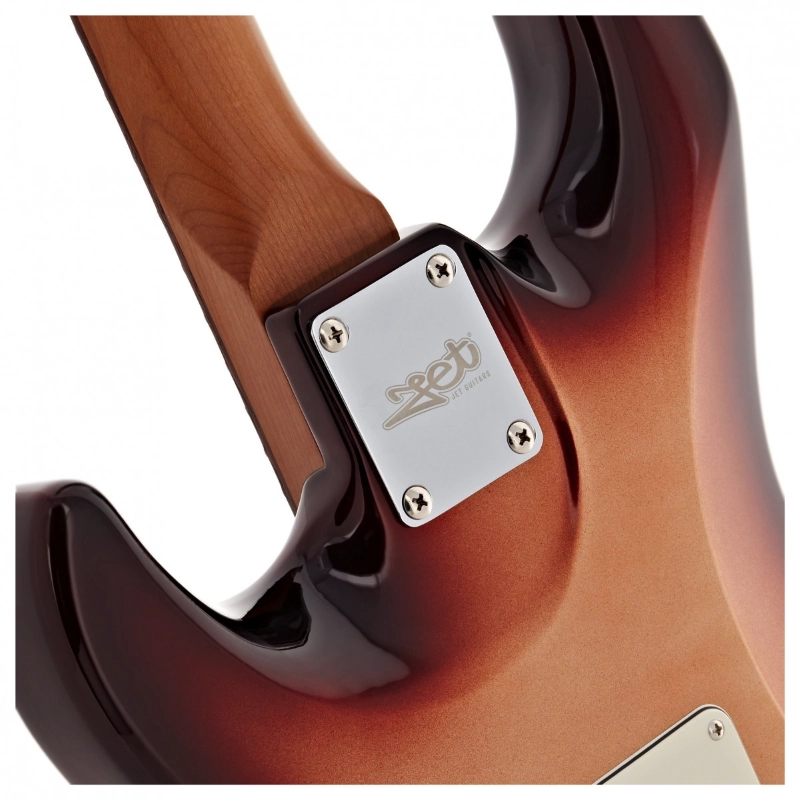 Jet Guitars JS40ELITE-MB HSS Sunburst Elite Roasted Maple Tastiera in Palissandro