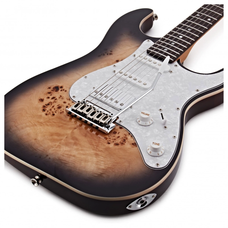 Jet Guitars JS450QTB-R HSS Transparent Brown Roasted Maple