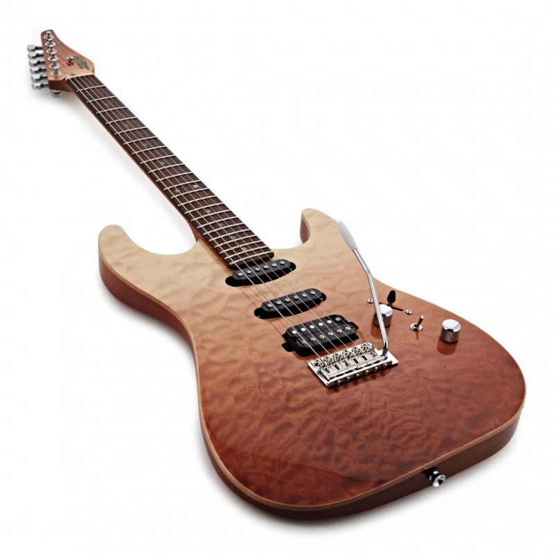 Jet Guitars JS45-ELITE-FB Fireburst Roasted Maple Quilted Top