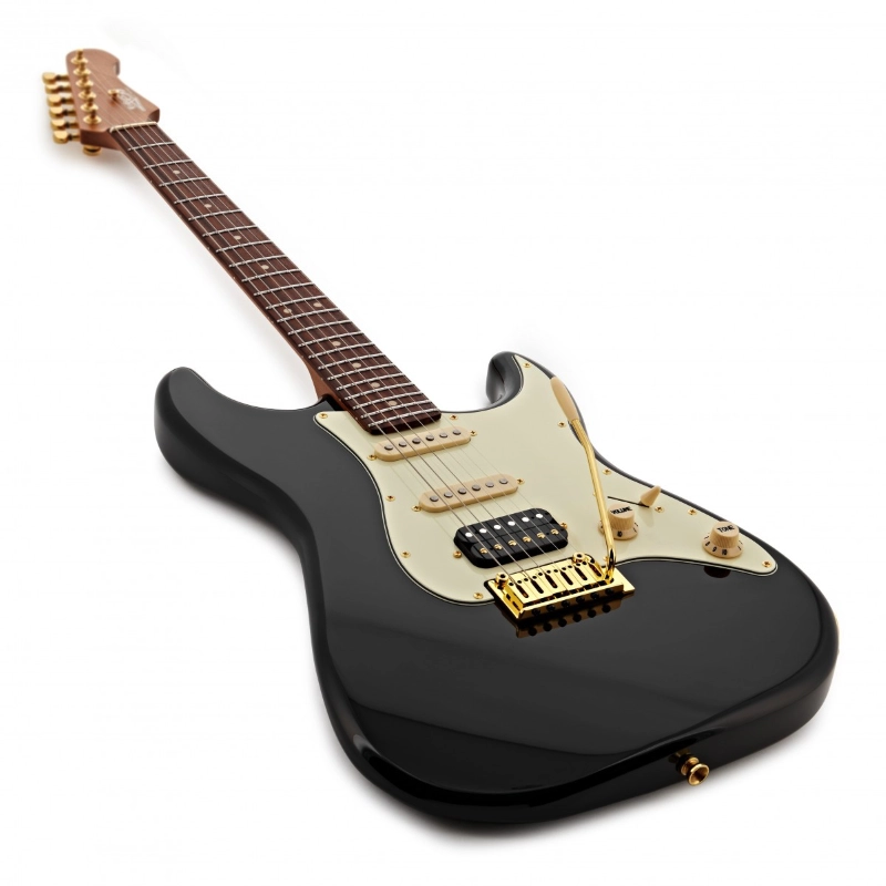 Jet Guitars JS480BK-G HSS Black Chitarra Elettrica Roasted Maple