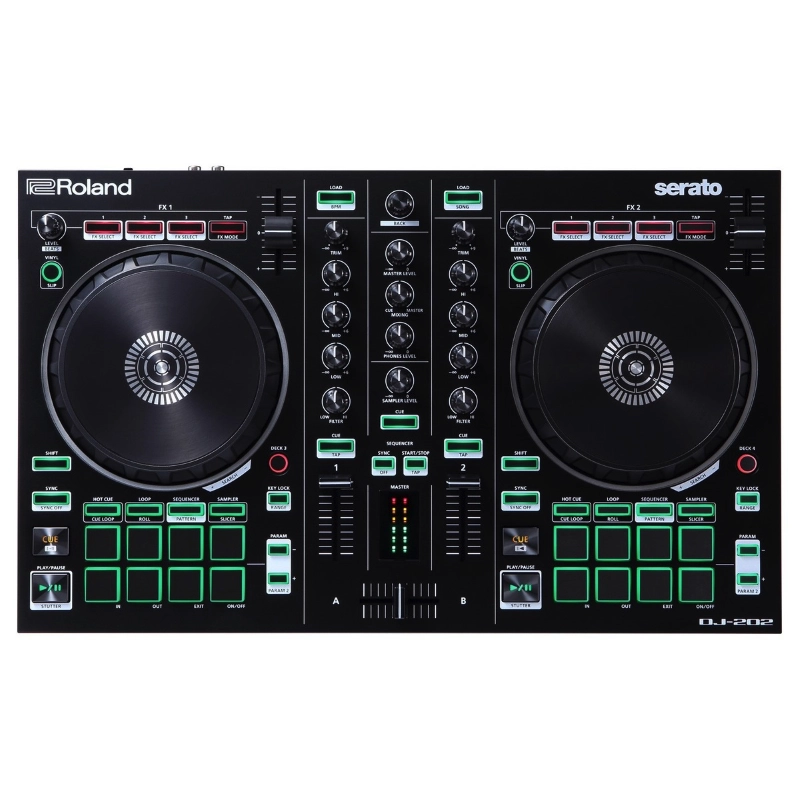 Roland DJ202 Controller 2 Canali 4 Deck per Serato DJ