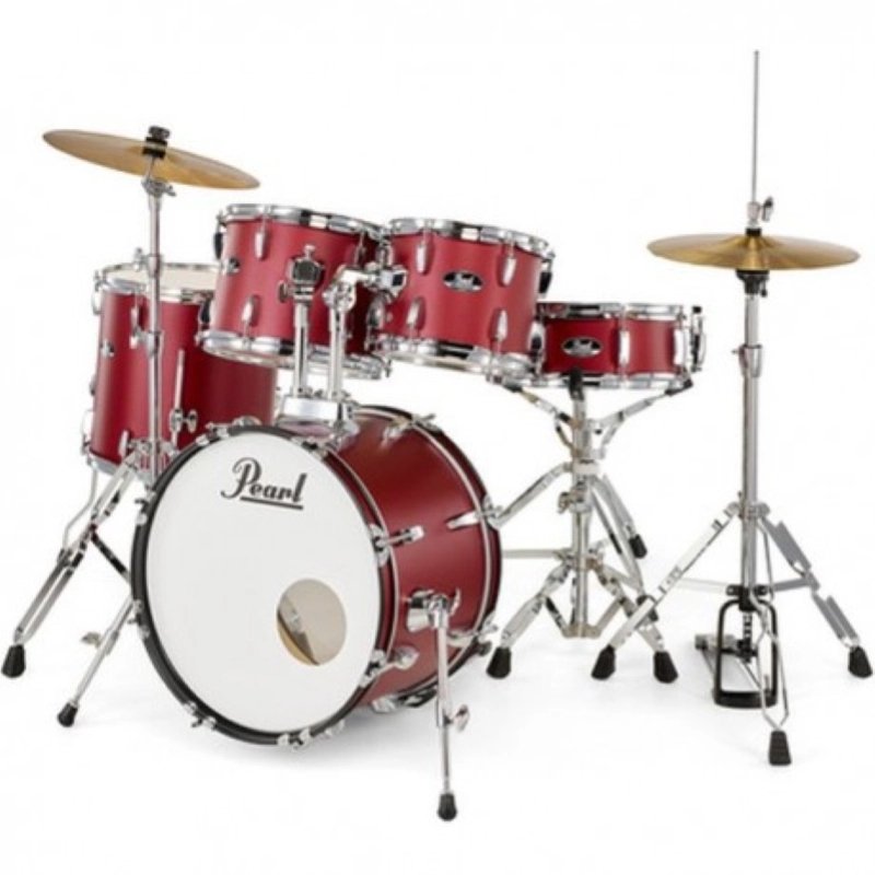 PEARL RS505C/C747 Batteria 20 10 12 14 14 Roadshow Matte Red con Hardware e Piatti Sabian 16 14