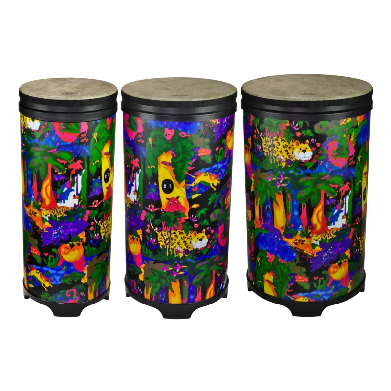 Remo Kids Percussions Set di 3 Tubano 10"+12"+14" - pelle preintonata Skyndeep Fliptop - Rain Forest