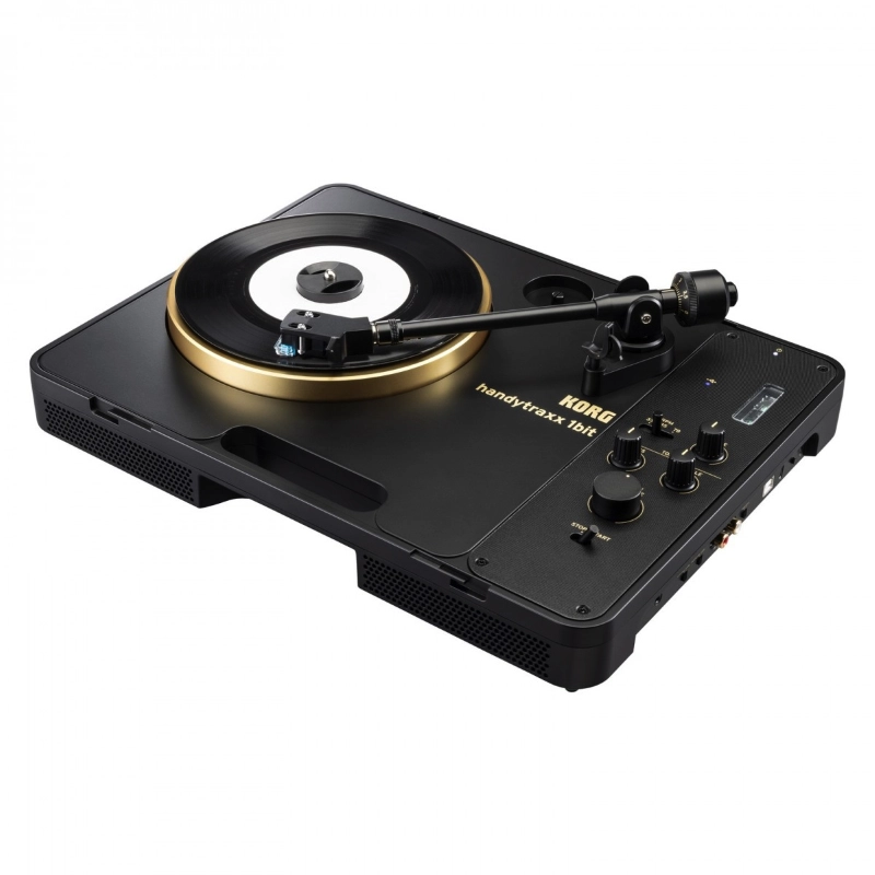 Korg Handytraxx 1bit Giradischi Portatile USB a Batteria con Speaker Nero
