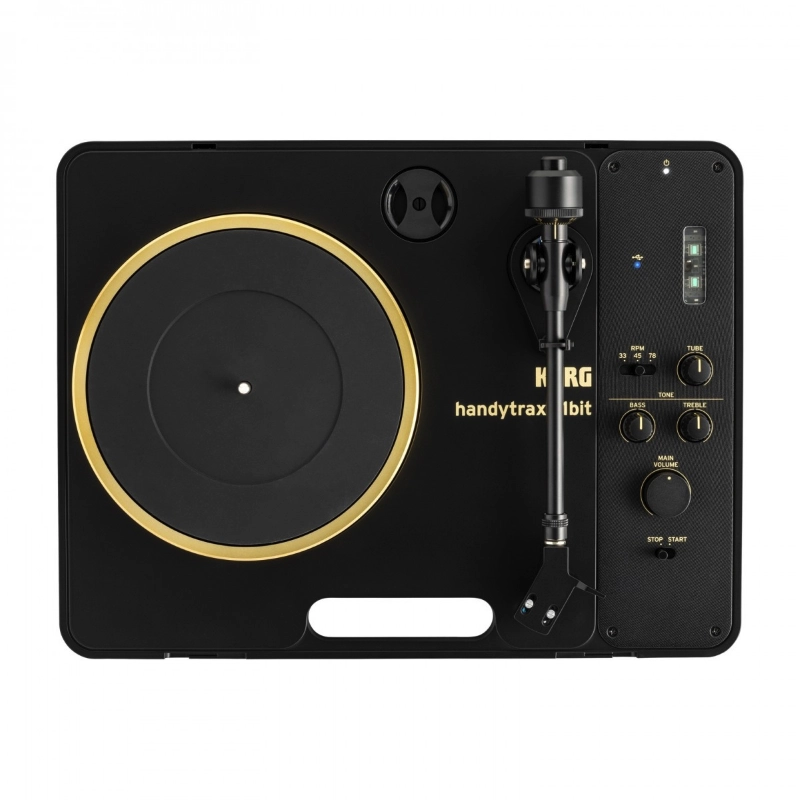 Korg Handytraxx 1bit Giradischi Portatile USB a Batteria con Speaker Nero