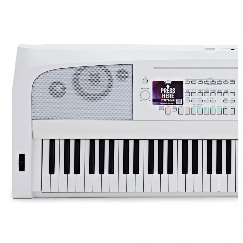 Yamaha DGX670WH Home Bundle Pianoforte Digitale con Arrangiamenti 88 Tasti Bianco con Supporto e Pedaliera