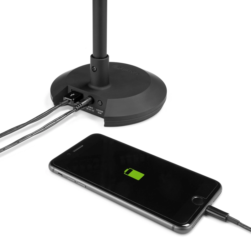 Gravity LEDPLT2B Lampada da tavolo e da pianoforte con LED, dimmer e uscita per ricarica USB