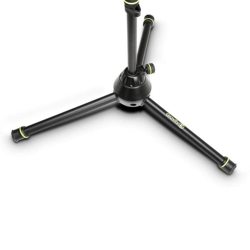 Gravity MS4221B Asta microfonica corta con treppiede con base ripiegabile e portamicrofono a 2 punti