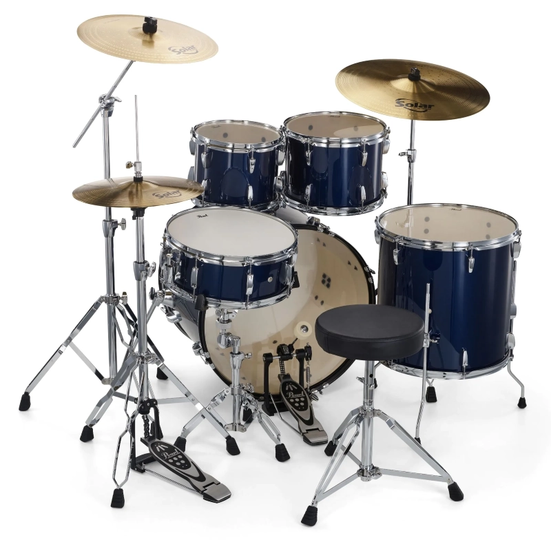 PEARL RS505BC/C743 Batteria 20 10 12 14 14 Roadshow Royal Blue Metallic con Hardware e Piatti Sabian 20 16 14