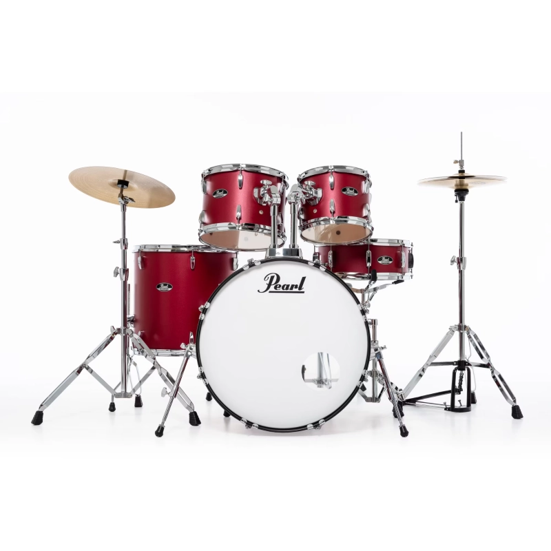 PEARL RS525SC/C747 Batteria 22 10 12 16 14 Roadshow Matte Red con Hardware e Piatti Sabian 16 14