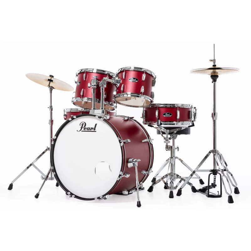 PEARL RS525SC/C747 Batteria 22 10 12 16 14 Roadshow Matte Red con Hardware e Piatti Sabian 16 14